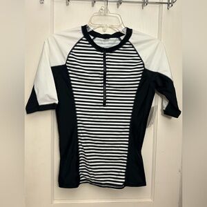 Old Navy Black and White short sleeve rash guard